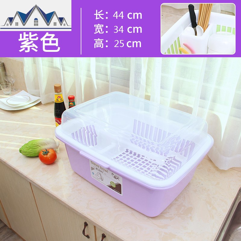 大号碗架带盖厨房用品沥水碗柜收纳篮置物架碗筷盘碟餐具收纳盒子 三维工匠高清大图
