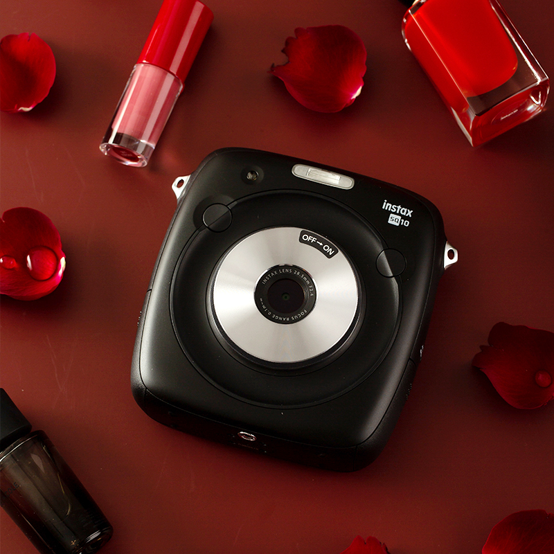 富士(FUJIFILM)INSTAX拍立得 相机数码一次成像胶片相机SQUARE SQ10豪华 深邃黑色 方形尺寸 数码