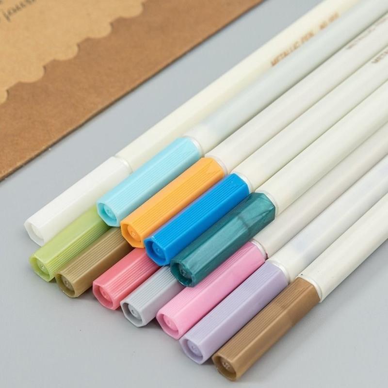 彩色金属油漆笔珠光马克笔手帐diy高光笔套装手帐相册笔手账专用6色装