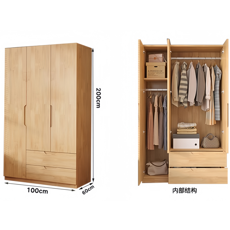芙首泰衣柜双抽1000*600*2000mm个高清大图