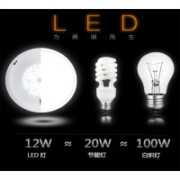 [启仁]led吸顶灯圆形家用节能超亮卧室灯客厅灯简约现代省电简易普通圆灯灯具灯饰厨房间餐厅卫生间阳台过道小卧室亚克力