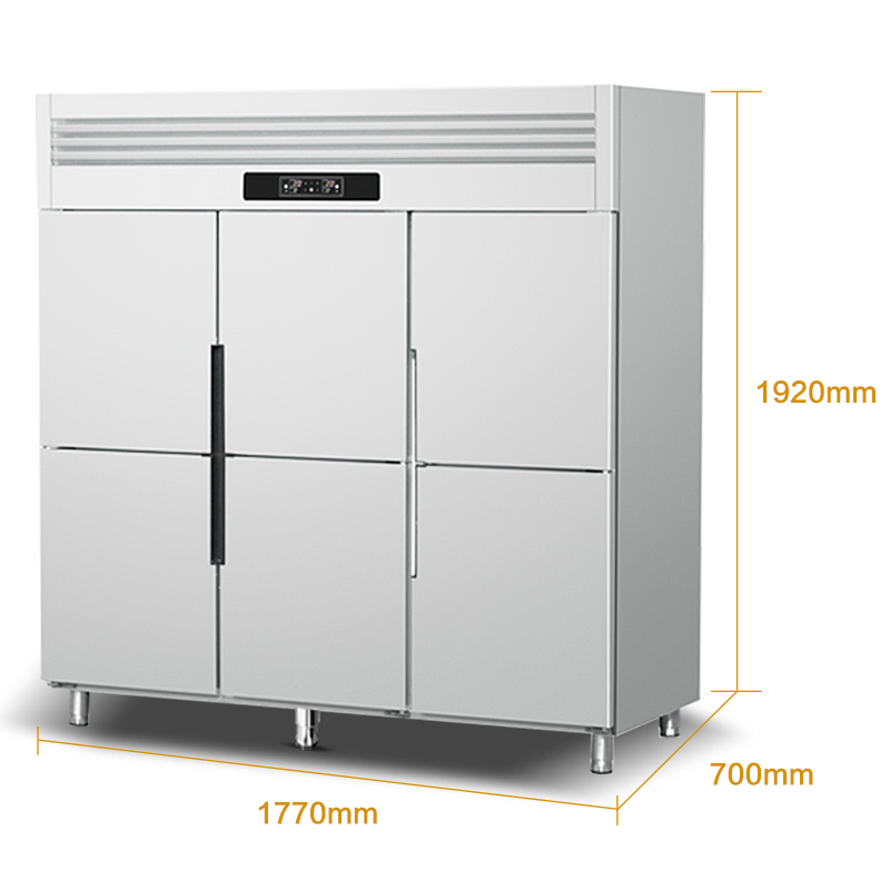 德玛仕(DEMASHI) 商用冰箱 立式冷柜 不锈钢对开门冰箱 商用冰柜六门-BCD-1300A[工程款]双温高清大图