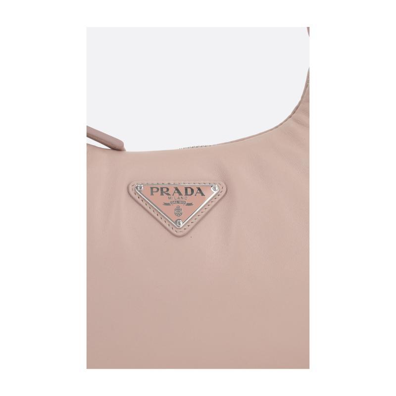 普拉达(PRADA)小羊皮单肩包女式精致三角徽标百搭配饰多功能可调