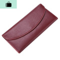 色钱包长款男土钱包女长款多功能超薄女式钱夹软潮NEWLAKE 酒红色