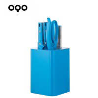 OQO门斯不锈钢菜刀工具刀水果刀厨房剪刀刀桶6件刀具508351