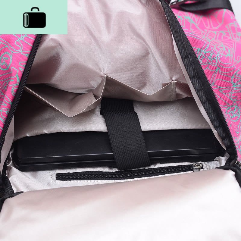 新款大容量帆布双肩包女休闲旅行背包韩版潮健身包多功能旅游包男NEW LAKE 升级版蓝底火焰鸟(侧袋)图片