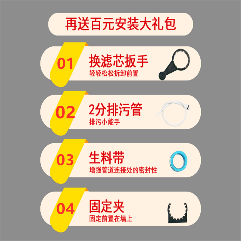 前置过滤器中央全屋反冲洗家用大量自来水净水器井水管道|6分外丝