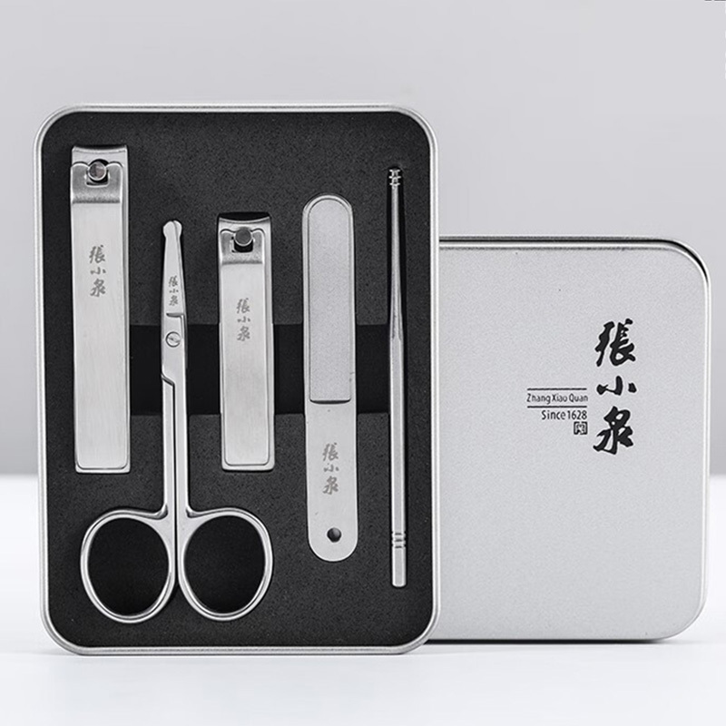 张小泉修甲套装五件套美甲工具不锈钢白琉璃系列H60400100高清大图