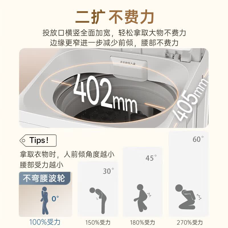 松下 XQB100-8UF1 10公斤波轮洗衣机全自动 白月光不弯腰4.0轻享版 智能桶自洁 轻柔洗 毛毯洗高清大图
