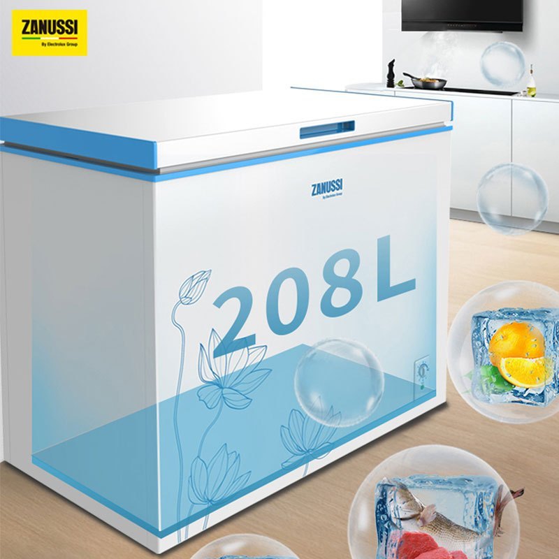 扎努西·伊莱克斯/ZANUSSI ZCM2080LPA 208L通体大容量 家商两用 节能静音卧式冷柜高清大图