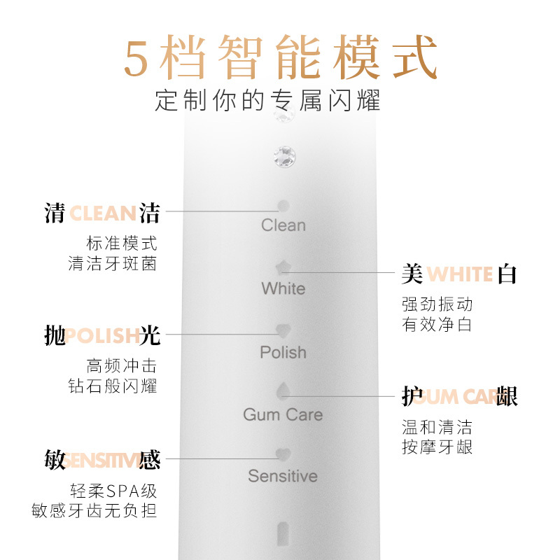 日本狮王电动牙刷SMART KEY钻光刷声波自动防水充电式软毛牙刷 极智白(采用施华洛世奇元素)