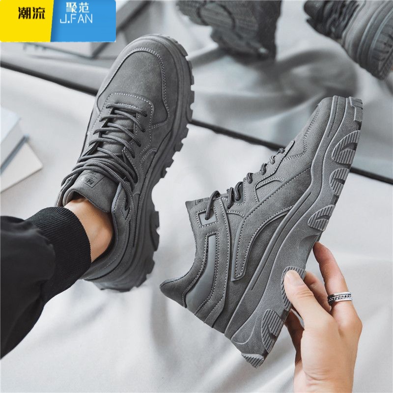 聚范男鞋2024新款秋季劳保工地工作防水防滑耐磨运动休闲工装马丁滑范高清大图