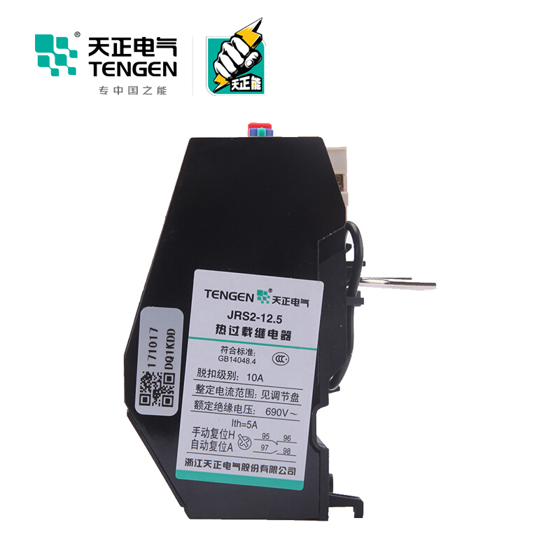 天正电气 JRS2 电热式 适配CJX1-12接触器 8-12.5A 03030010184 过载继电器