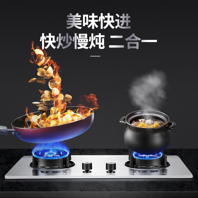 好太太燃气灶天然气灶 2309B 家用双灶 不锈钢台式嵌入式 自营 4.8KW大火力燃气煤气灶具(液化气)