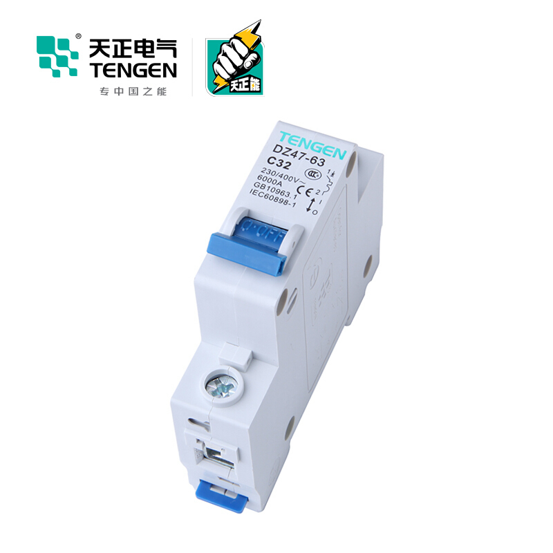 天正电气 空气开关 DZ47-63 1P C 32A 4.5KA 01060020222 微型断路器