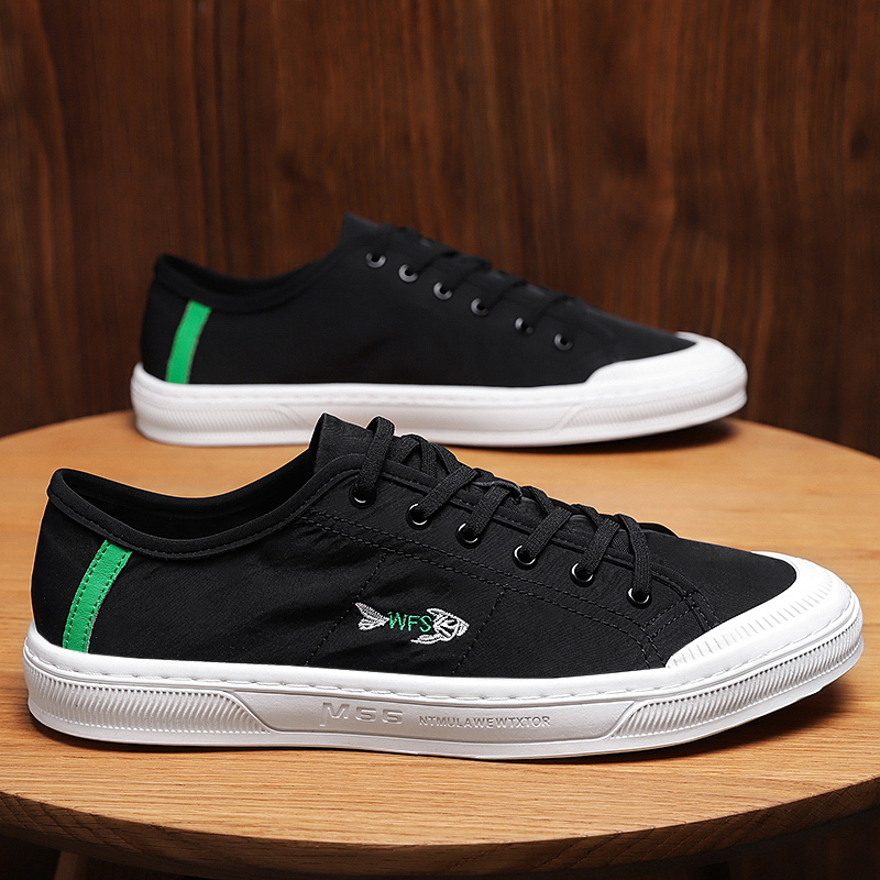 苏芈夏季帆布男鞋潮流百搭运动休闲平板鞋老北京透气防臭布鞋小白潮鞋