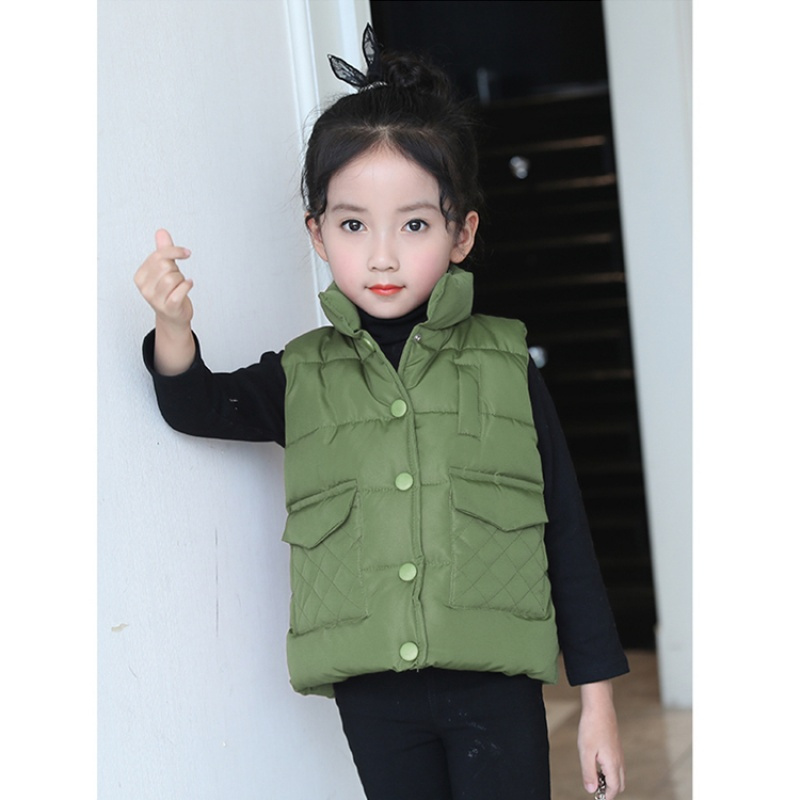 促销儿童马甲男女童秋冬羽绒棉外套小孩外穿立领加厚坎肩宝宝保暖背心