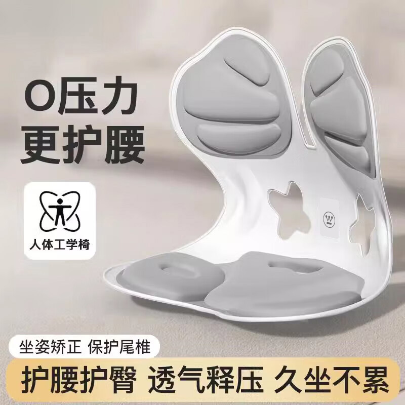 西屋(Westinghouse)护腰矫姿仪 人体工学久坐靠背腰部支撑托 绅士灰 WJZ-K1