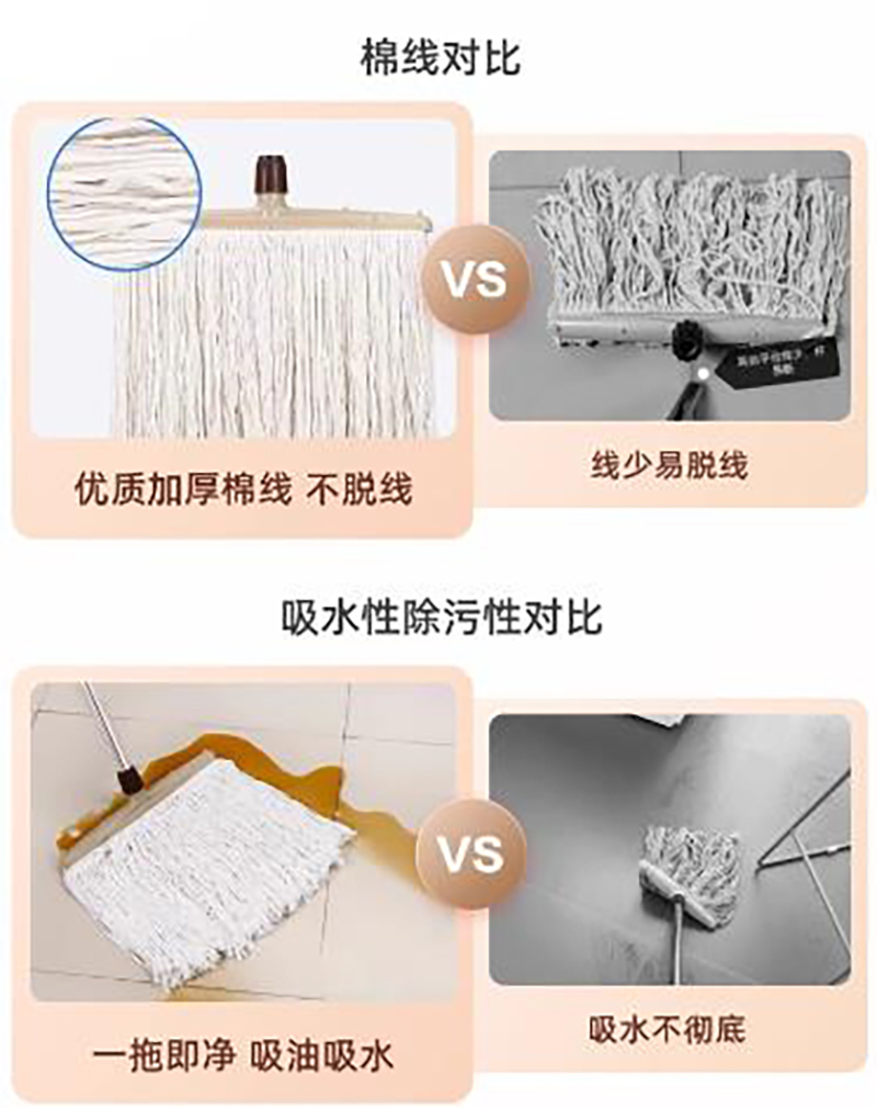 森倍合 加宽纯棉拖把蜡拖墩布棉线拖把 宽40cm/把高清大图