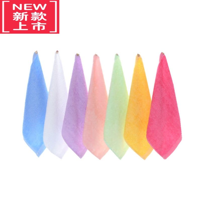 可莉允7条优惠装竹纤维方巾婴儿童幼儿园小毛巾白色洗脸面巾比柔软图片