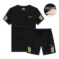 跑步运动套装男健身短袖T恤晨跑速干运动衣宽松五分短裤夏季服装