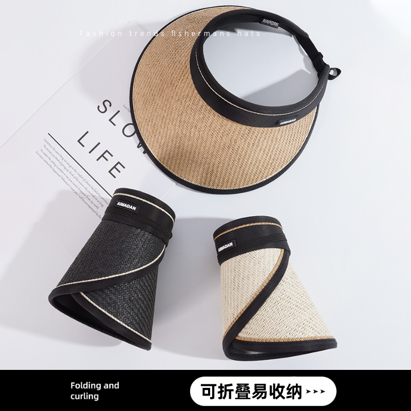 UPF50+大帽檐夏季骑车防紫外线空顶防晒帽女uv太阳帽子遮阳帽5太高清大图