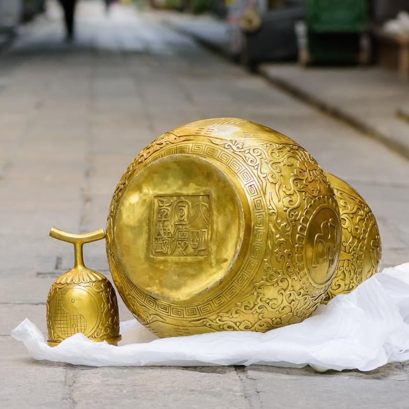 美帮汇大葫芦 葫芦摆件大号铜八卦八宝铜葫芦摆件1.1米高高清大图