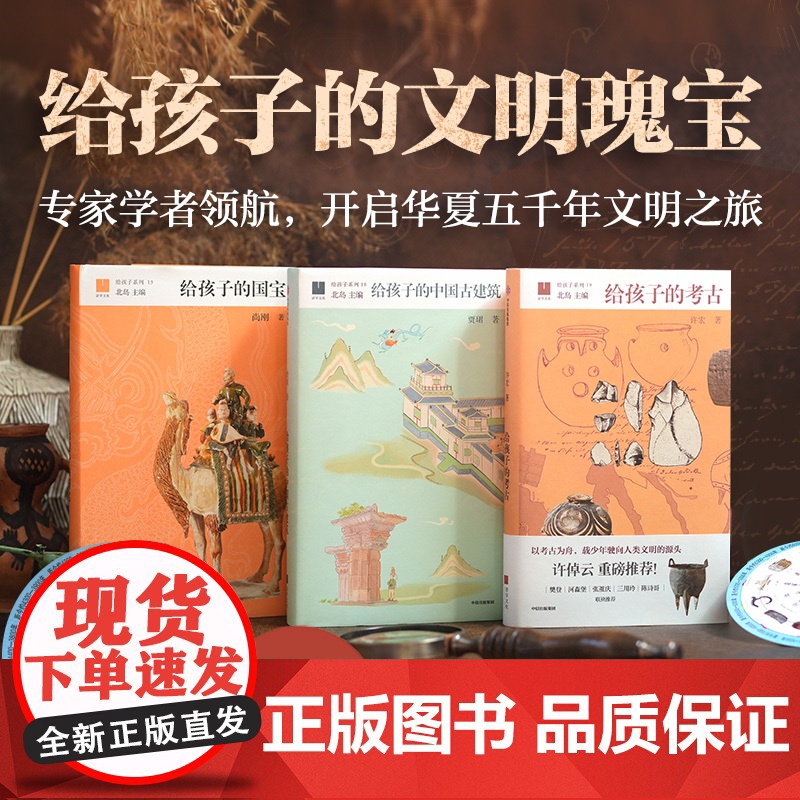 [9-14岁]给孩子的文明瑰宝套系 全3册 考古 古建筑 国宝 尚刚 贾珺 许宏著 中信出版社图书 正版高清大图