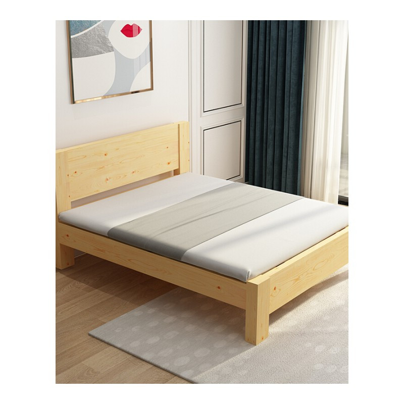 5米松木双人床1.8米经济型现代简约出租房简易1.2m单人床时尚简约