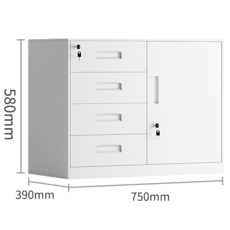 智叶舟矮柜四斗一门750*390*580mm台高清大图