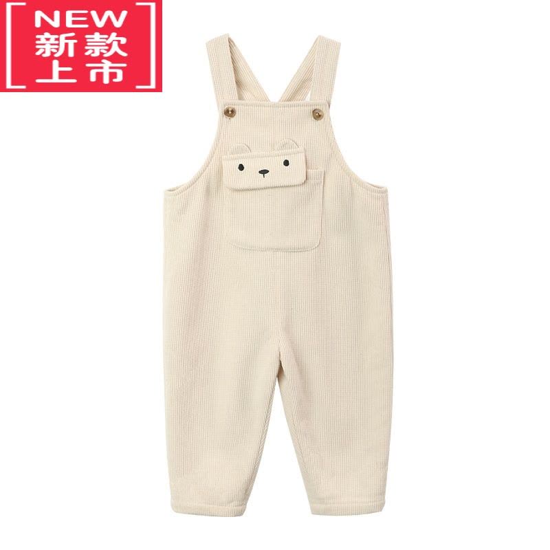 可莉允陈大猪小O宝 绣花宝宝背带裤女加绒加厚2022冬季新款女童保暖长裤保暖裤图片