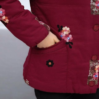 妈妈装冬棉衣短款大码外套中厚中老年女装印花棉袄棉服保暖 臻依缘