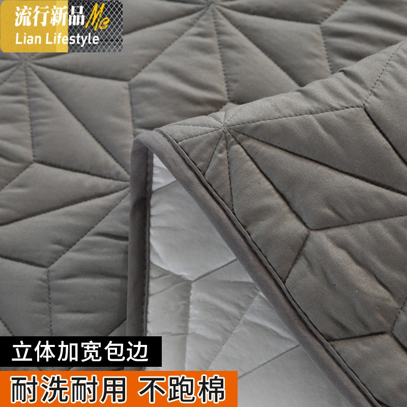 防水隔尿床垫磨毛夹棉保护垫机洗软垫1.8m四季通用透气床褥 三维工匠床护垫高清大图