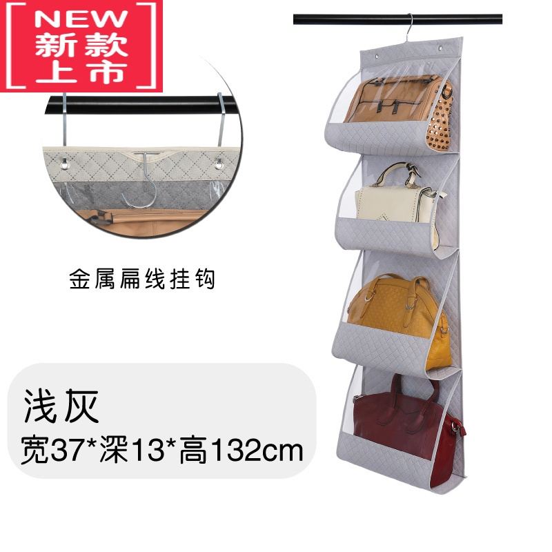 可莉允公仔皮包收纳器门后全封闭包包收纳挂袋墙挂式透明布娃娃整理柜