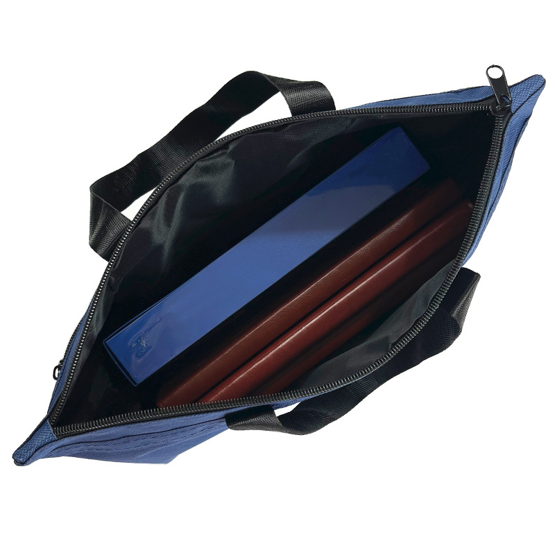 百利文(Bailiwen) H8114独立装黑色手提袋文件袋拉链式公文包手提包资料袋办公会议文件袋资料收纳袋牛津布袋高清大图