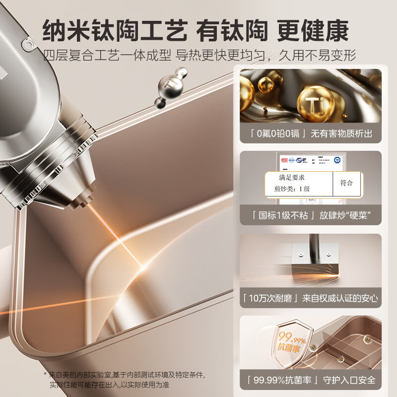 美的(Midea)电火锅钛陶0氟多功能锅不锈钢蒸锅鸳鸯火锅专用锅超薄速沸多功能一体电锅煎烤 MC-DLS332266S高清大图