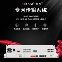 博扬 综合业务电话光端机 4E1+4电话+4路千兆以太网隔离+4路磁石 单纤20km 机架式1对
