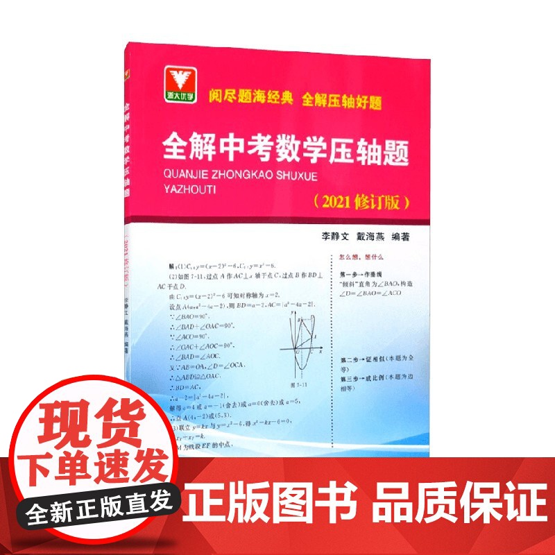 全解中考数学压轴题 2021修订版 李静文等 著 中小学教辅高清大图
