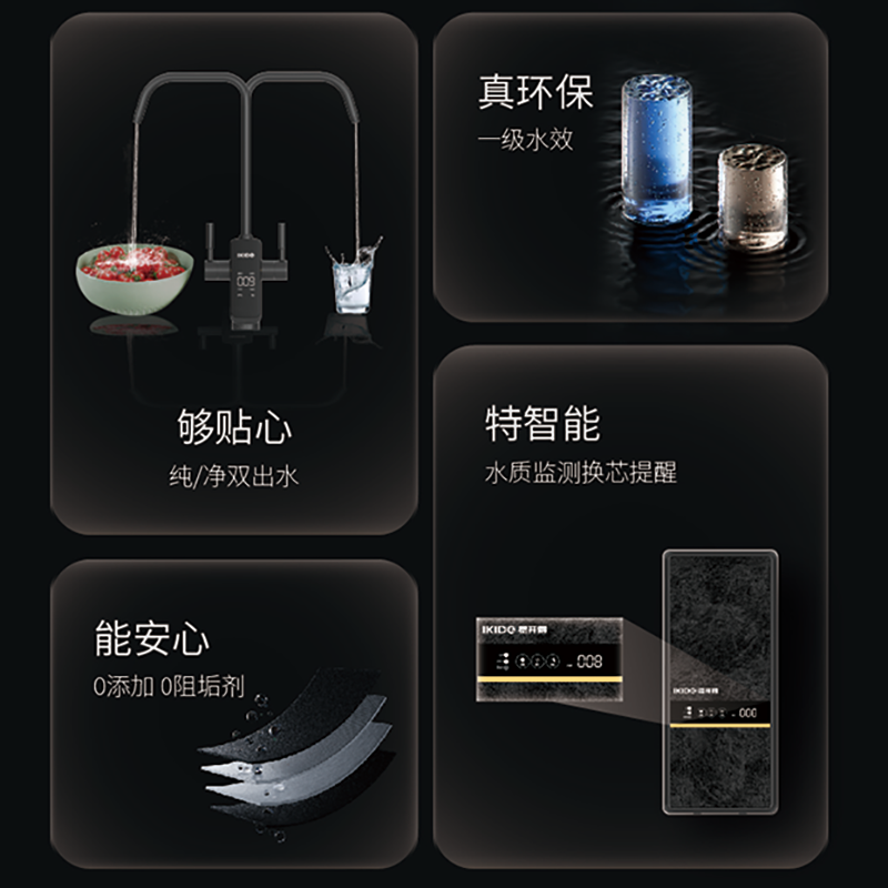 易开得净水器小巨人系列T2S台下式800G反渗透净水机白色款高清大图