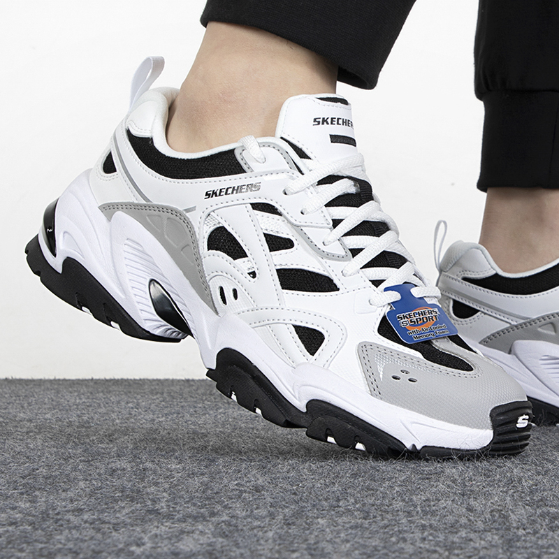 Skechers/斯凯奇男鞋新款透气缓震运动鞋复古时尚休闲鞋894127-WBK ZP