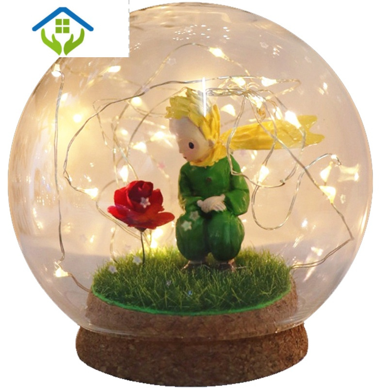 御蓝锦圣诞水晶球装饰摆件diy材料包小夜灯圣诞树手工亲子活动生日