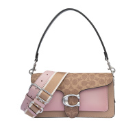 [HOT]COACH 棕色撞色女士单肩包 F4144LHQ63