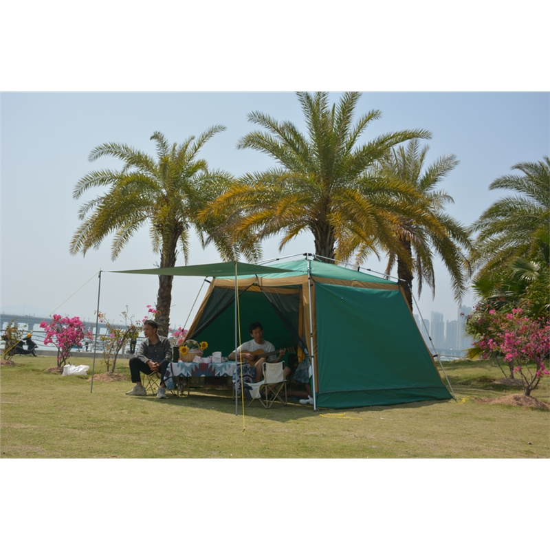 户外全自动凉棚帐篷8-10人露营防蚊加厚涂银防晒防雨钓鱼沙滩天幕