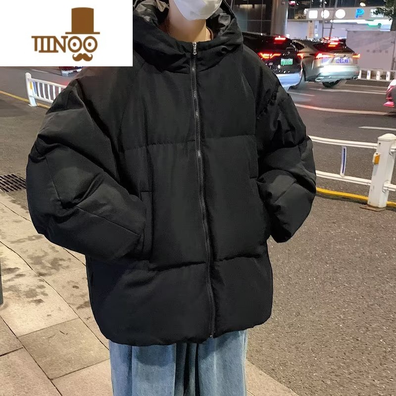 YANXU港风棉衣男款潮牌ins冬季加厚大码潮流冬装纯色面包棉服棉袄外套 L 200棉衣黑色