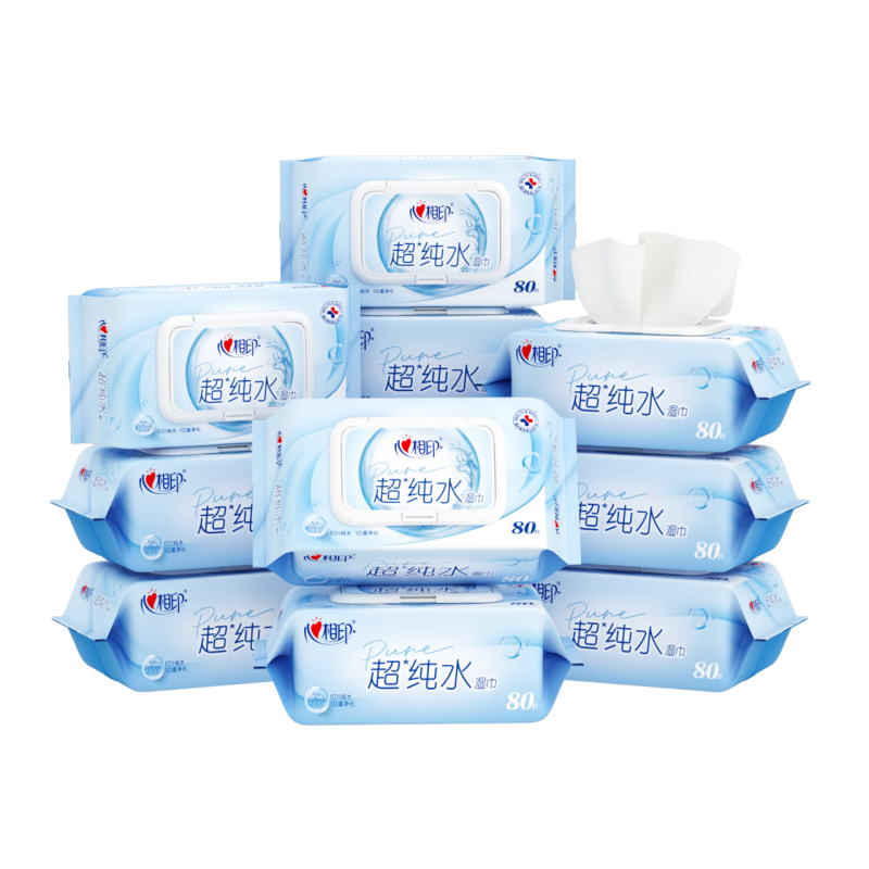 心相印BWB80C超纯水湿巾 80片/包 12包/箱