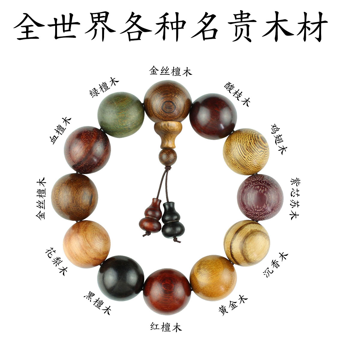 情侣佛珠念珠1019.99元手链天然黑檀花梨紫檀香木饰品 民族风文玩饰品 10-19.99元手链 葫芦吉祥檀木珠子 天然