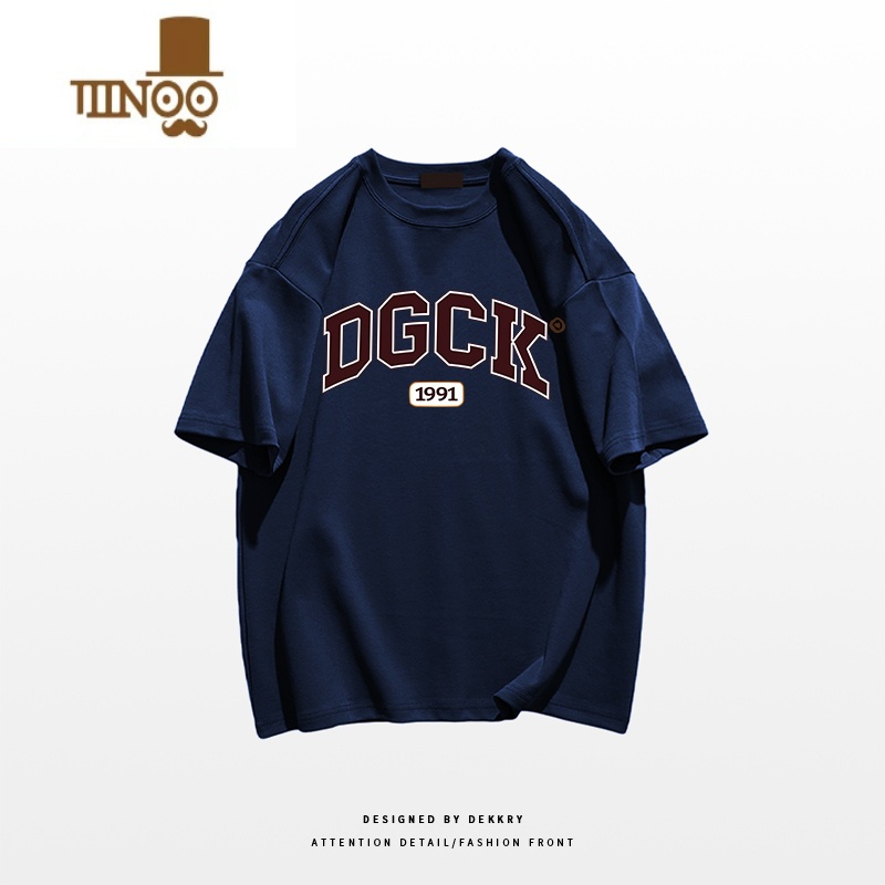 YANXUvintage美式创意字母印花T恤男夏季ins潮牌街头港风宽松短袖高清大图