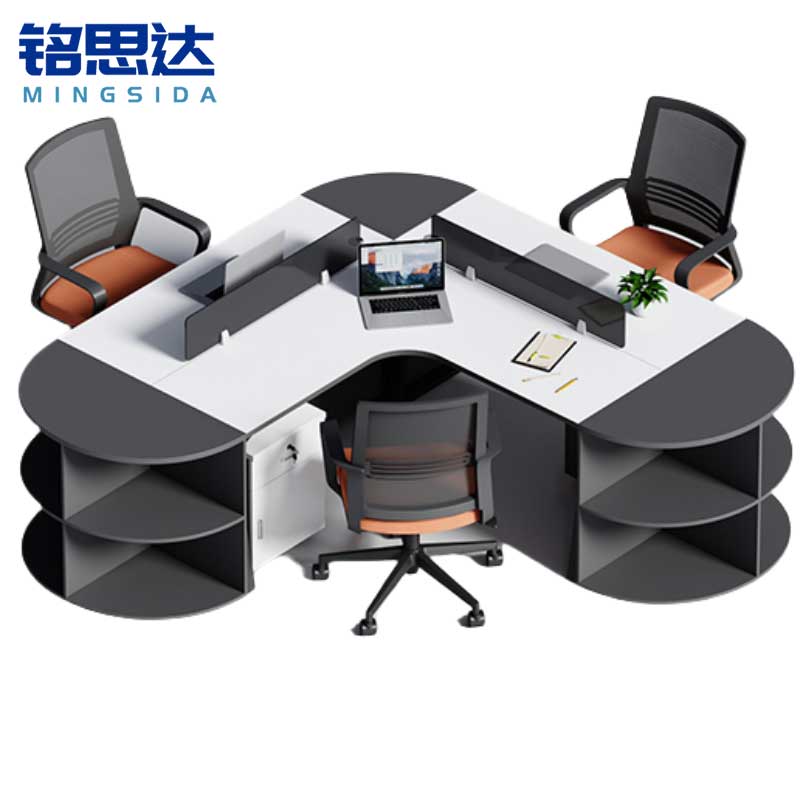 铭思达屏风工位三人位含柜椅套高清大图