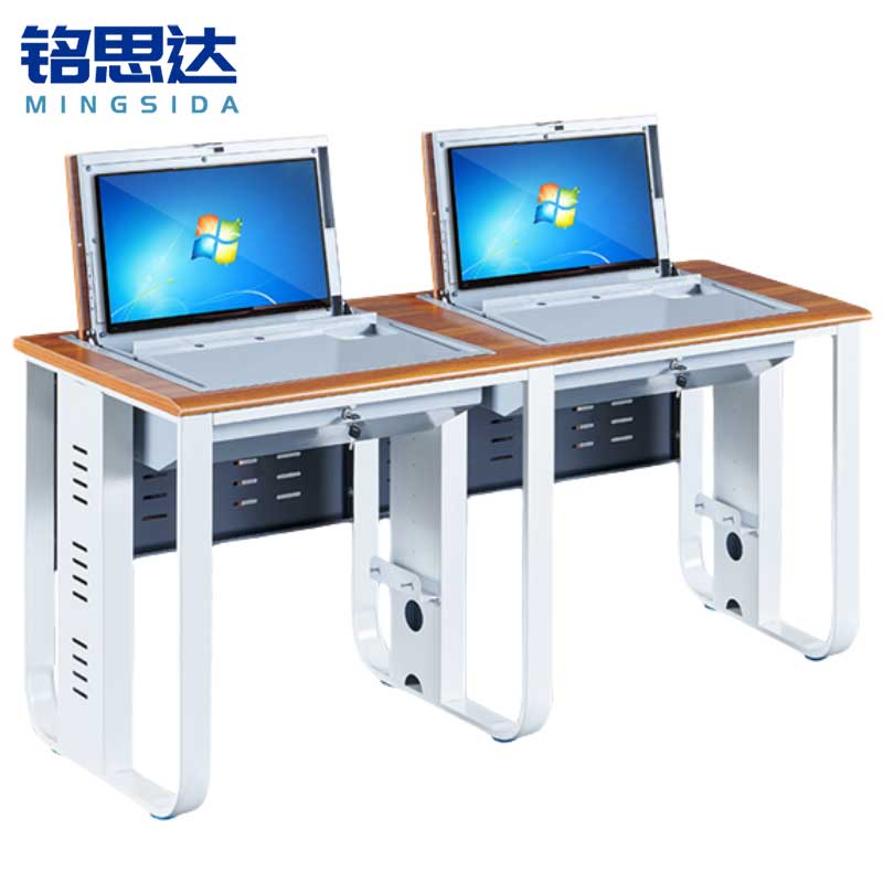 铭思达翻转电脑桌双人位张