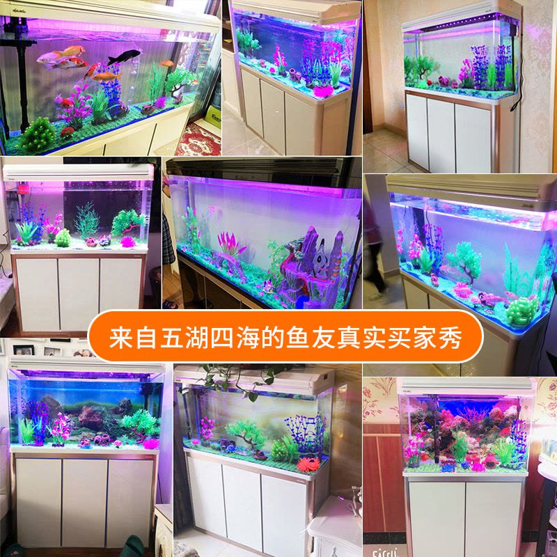 中小型鱼缸水族箱大型客厅家用懒人免换水生态超白玻璃金鱼缸带柜图片